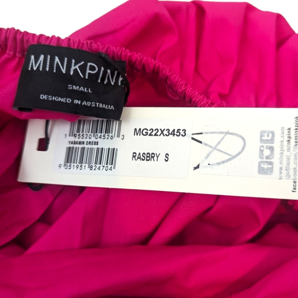 Minkpink Yasamin Tiered Midi Dress NEW Womens Small Barbiecore Revolve Pink - Picture 8 of 10